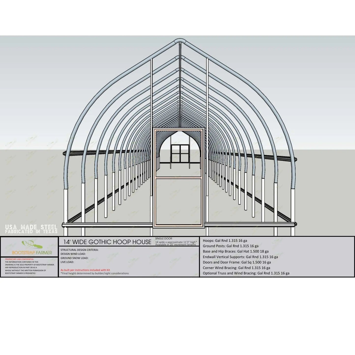 Gothic All-Metal High Tunnel Kit