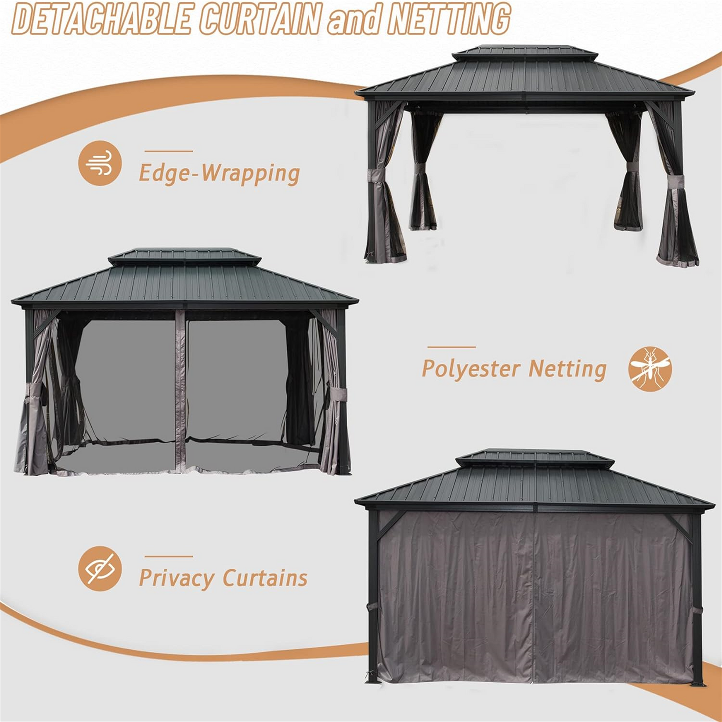 10' x 12' Hardtop Aluminum Gazebo