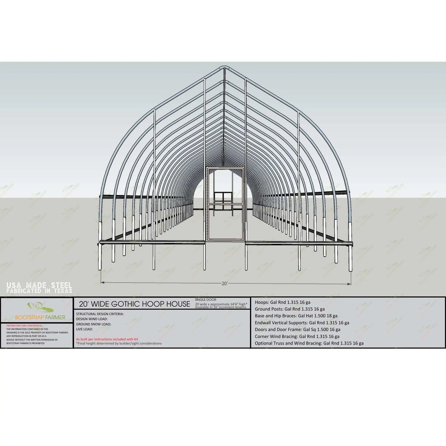 Gothic All-Metal High Tunnel Kit