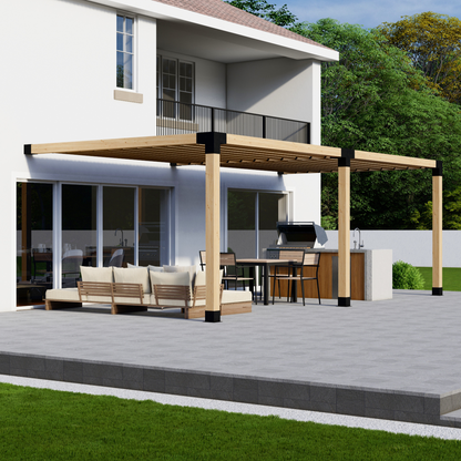 DIY Pergola Bracket Kit for an Attached Pergola With Slatted Roof - Any Size Up to 24' x 12'