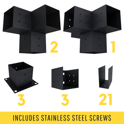 DIY Pergola Bracket Kit for an Attached Pergola With Roof Rafters - Any Size Up to 24' x 12'