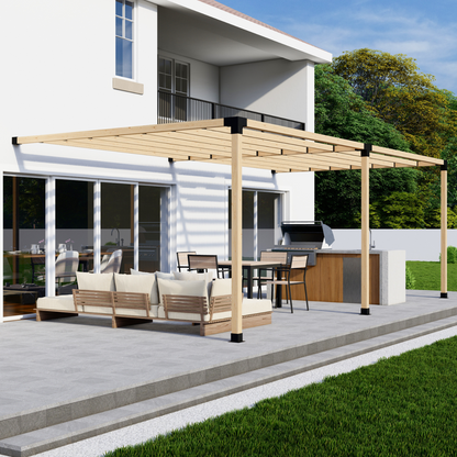 DIY Pergola Bracket Kit for an Attached Pergola With Slatted Roof - Any Size Up to 24' x 12'