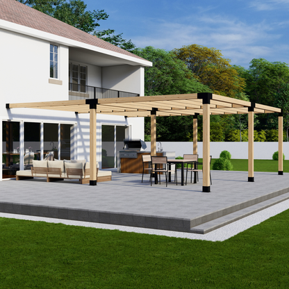 DIY Pergola Bracket Kit for an Attached Pergola With Slatted Roof - Any Size Up to 24' x 24'