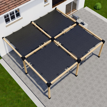 DIY Pergola Kit for an Attached Pergola With Canopies - Any Size Up to 24' x 24'