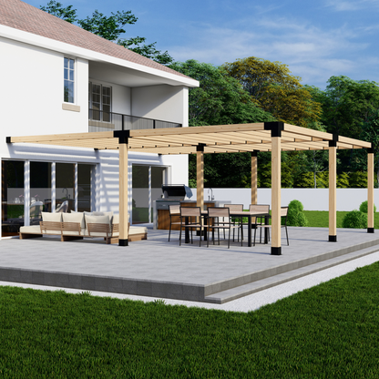 DIY Pergola Bracket Kit for an Attached Pergola With Slatted Roof - Any Size Up to 24' x 24'