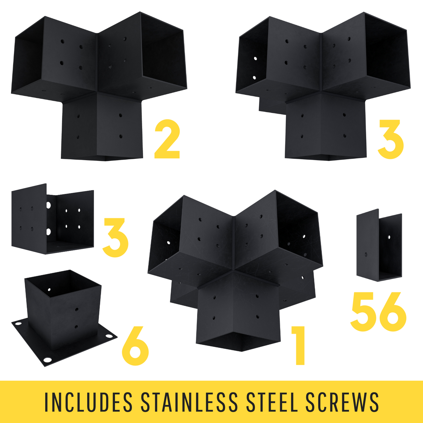 DIY Pergola Bracket Kit for an Attached Pergola With Slatted Roof - Any Size Up to 24' x 24'