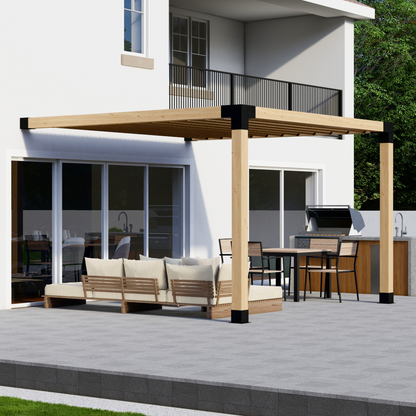 DIY Pergola Bracket Kit for an Attached Pergola With Slatted Roof - Any Size Up to 12' x 12'