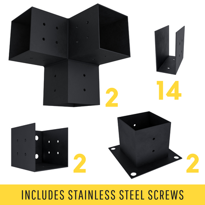 DIY Pergola Bracket Kit for an Attached Pergola With Roof Rafters - Any Size Up to 12' x 12'
