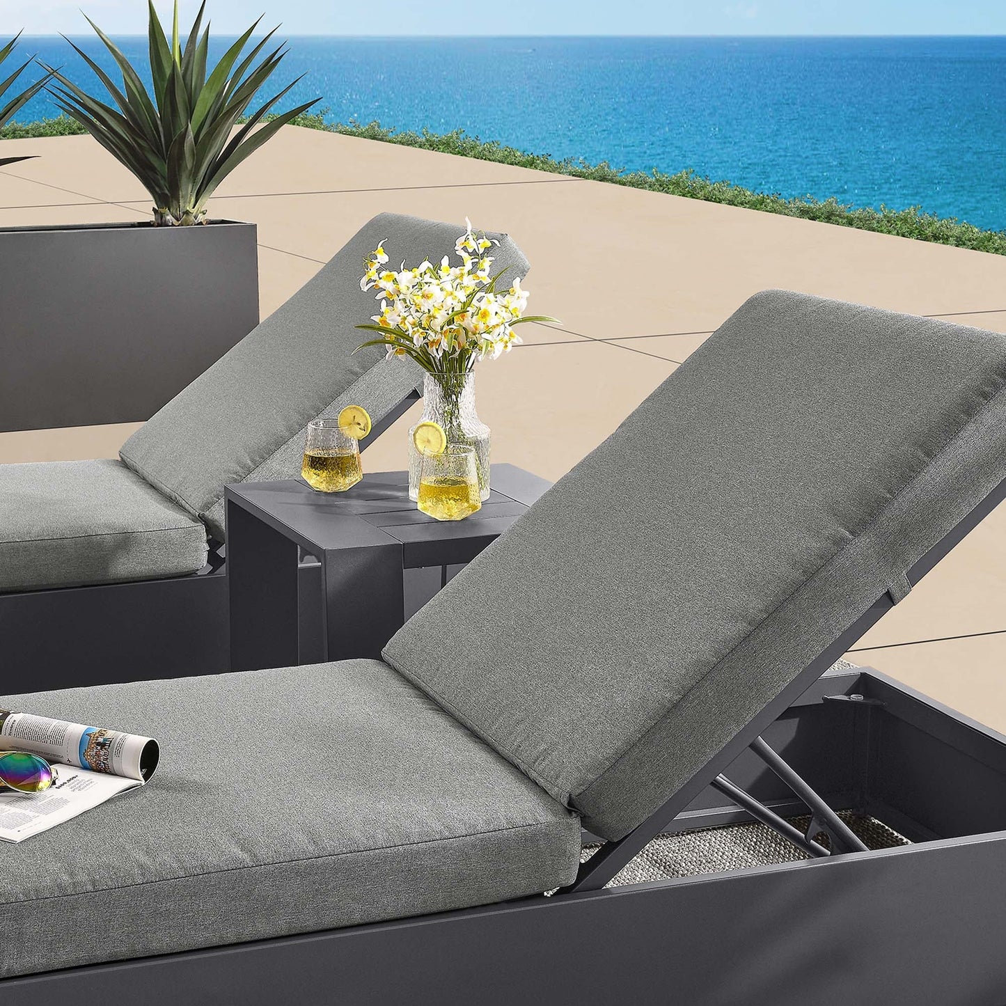 Tahoe 3-Piece Outdoor Patio Chaise Lounge Set