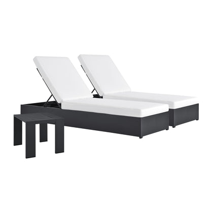 Tahoe 3-Piece Outdoor Patio Chaise Lounge Set