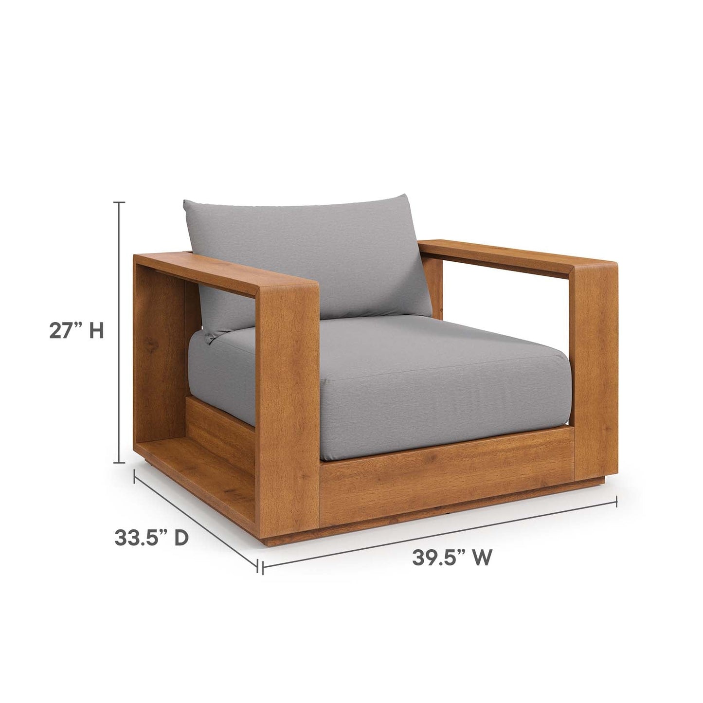 Tahoe 3-Piece Outdoor Patio Acacia Wood Furniture Set by Modway