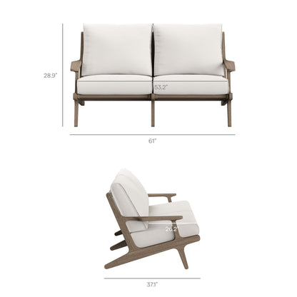 Saratoga 4-Piece Outdoor Patio Teak Wood Furniture Set by Modway