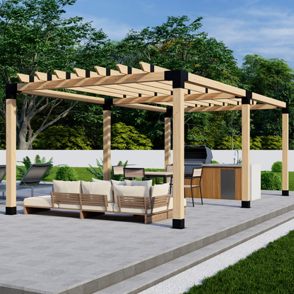 DIY Pergola Bracket Kit for a Freestanding Pergola With Roof Rafters - Any Size Up to 24' x 12'