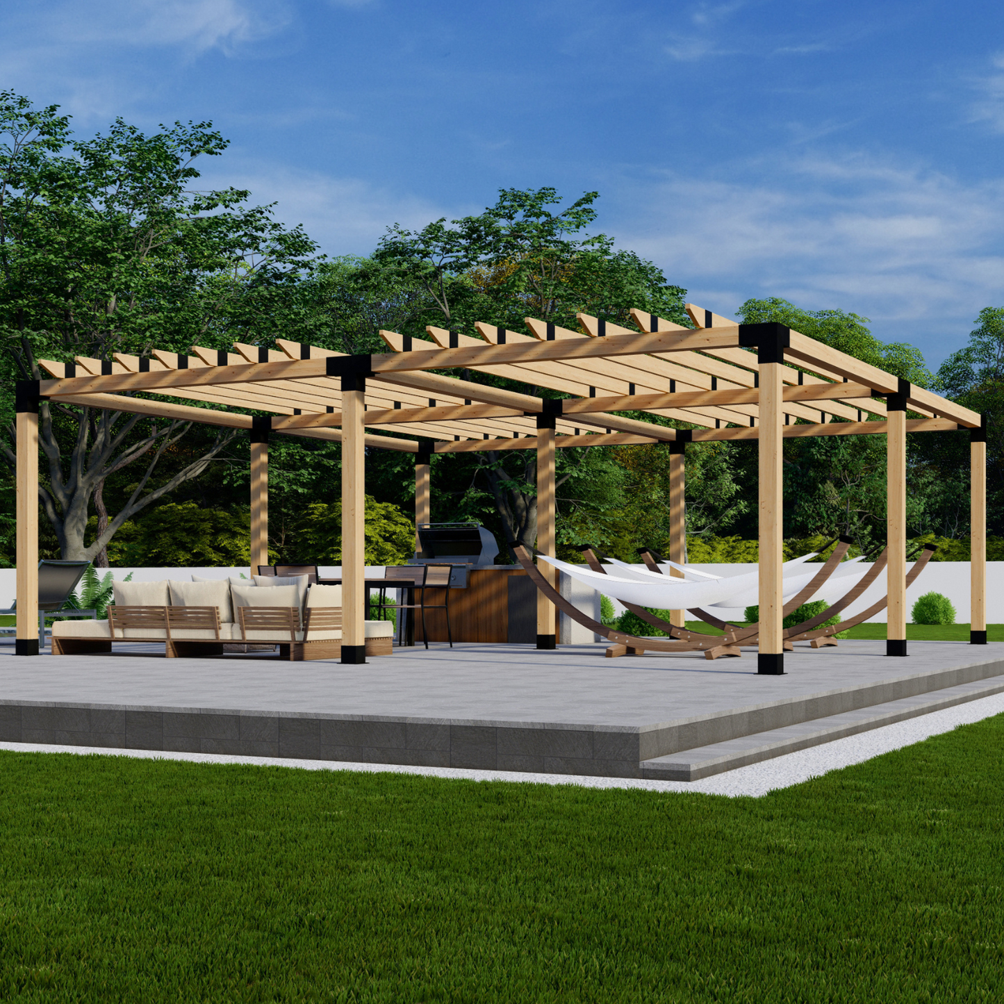 DIY Pergola Bracket Kit for a Freestanding Pergola With Roof Rafters - Any Size Up to 24' x 24'