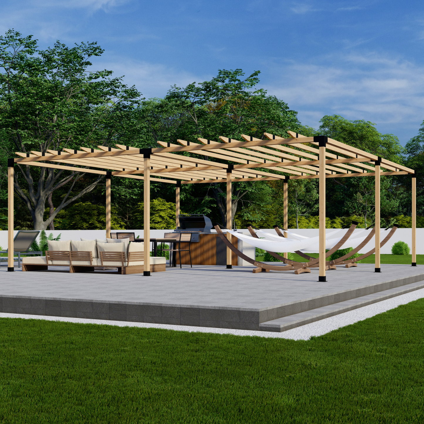 DIY Pergola Bracket Kit for a Freestanding Pergola With Roof Rafters - Any Size Up to 24' x 24'