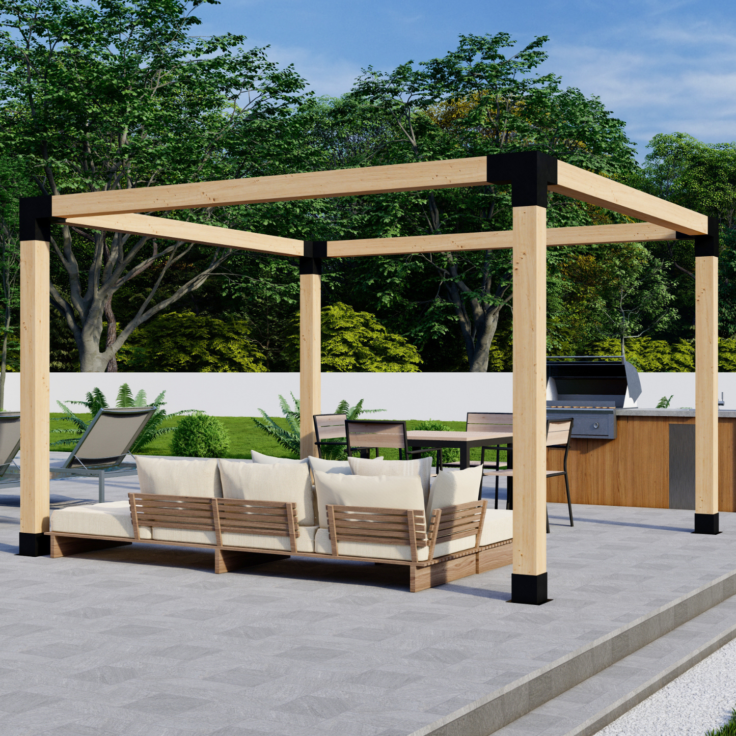 DIY Pergola Bracket Kit for a Freestanding Pergola Frame - Any Size Up to 12' x 12'