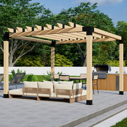 DIY Pergola Bracket Kit for a Freestanding Pergola With Roof Rafters - Any Size Up to 12' x 12'