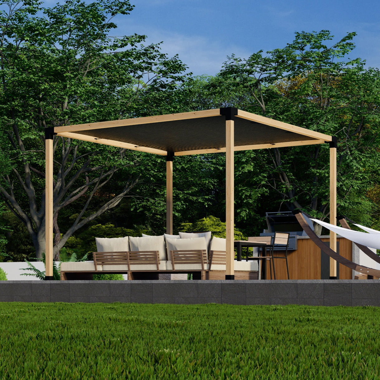 DIY Pergola Kit for a Freestanding Pergola With Canopy - Any Size Up to 12' x 12'
