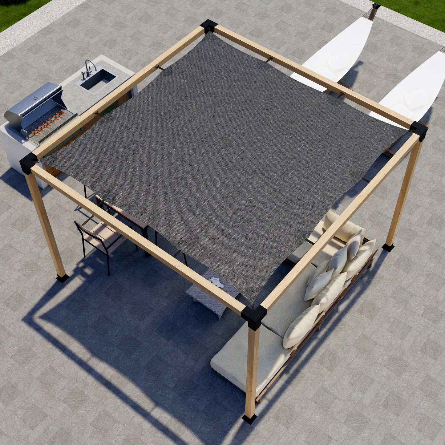 DIY Pergola Kit for a Freestanding Pergola With Canopy - Any Size Up to 12' x 12'