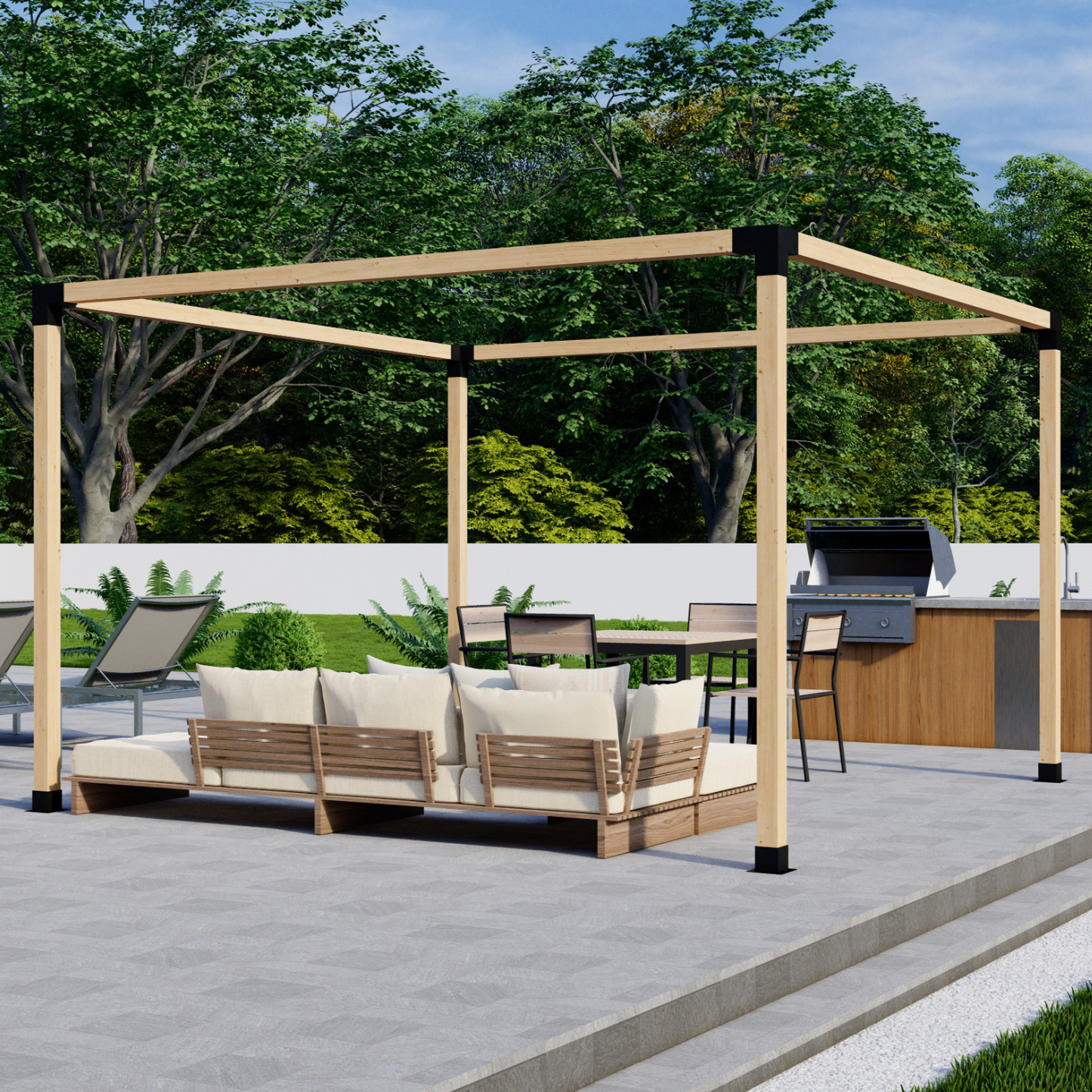 DIY Pergola Bracket Kit for a Freestanding Pergola Frame - Any Size Up to 12' x 12'