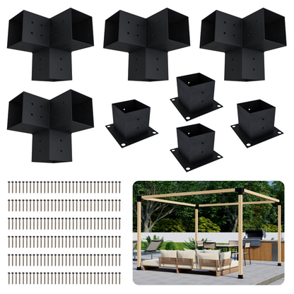 DIY Pergola Bracket Kit for a Freestanding Pergola Frame - Any Size Up to 12' x 12'